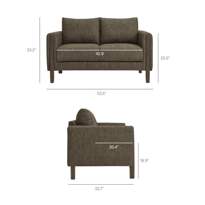 Hawken Boucle Fabric Loveseat by Furniture for America