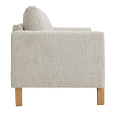 Vetiver Boucle Fabric Loveseat in Parchment Beech