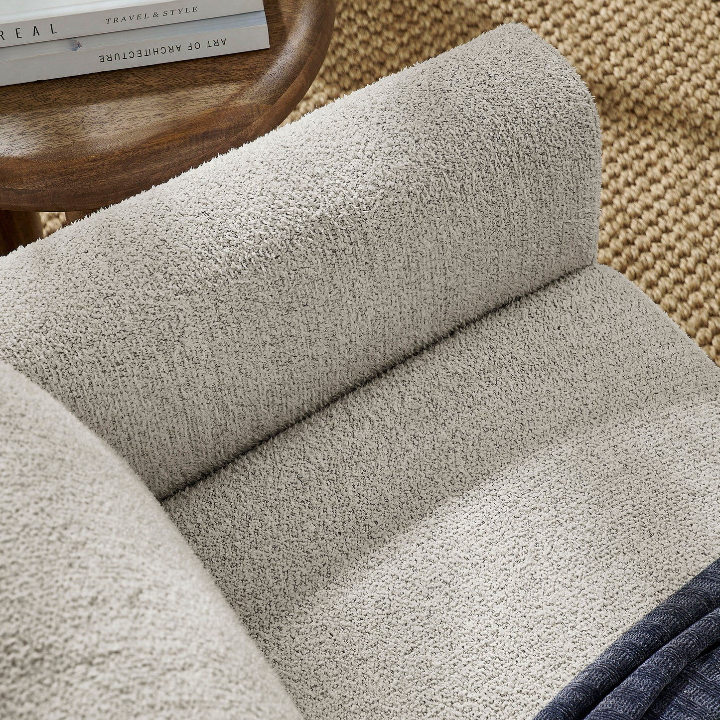 Hawken Boucle Fabric Loveseat by Furniture for America