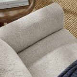 Vetiver Boucle Fabric Loveseat in Parchment Beech