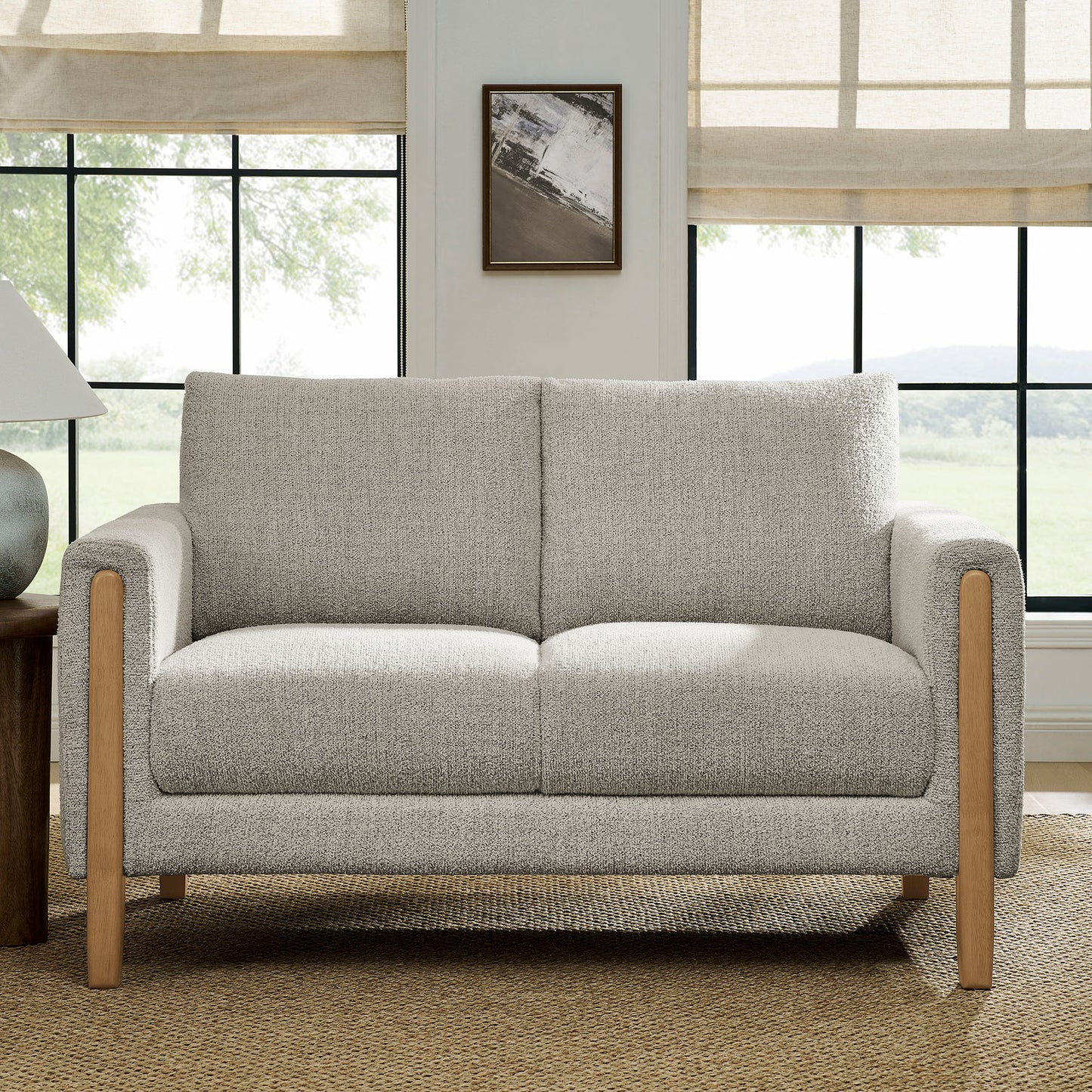 Hawken Boucle Fabric Loveseat by Furniture for America