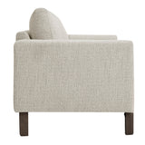 Vetiver Boucle Fabric Loveseat in Parchment Espresso