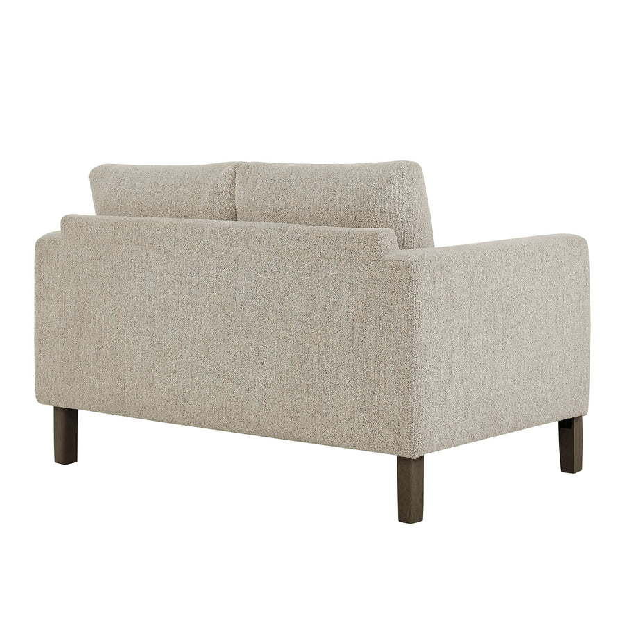 Vetiver Boucle Fabric Loveseat in Parchment Espresso