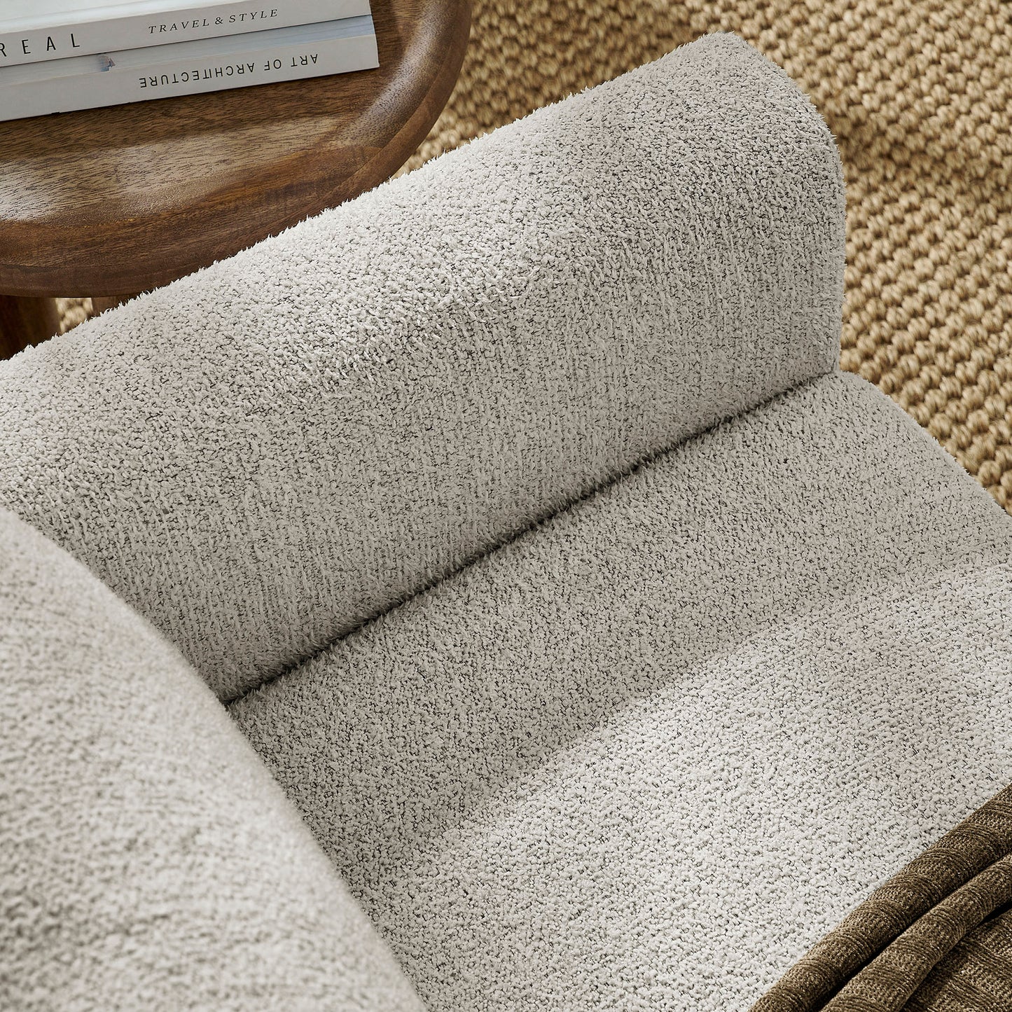 Hawken Boucle Fabric Loveseat by Furniture for America