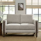 Vetiver Boucle Fabric Loveseat in Parchment Espresso
