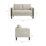 Vetiver Boucle Fabric Loveseat in Parchment Espresso