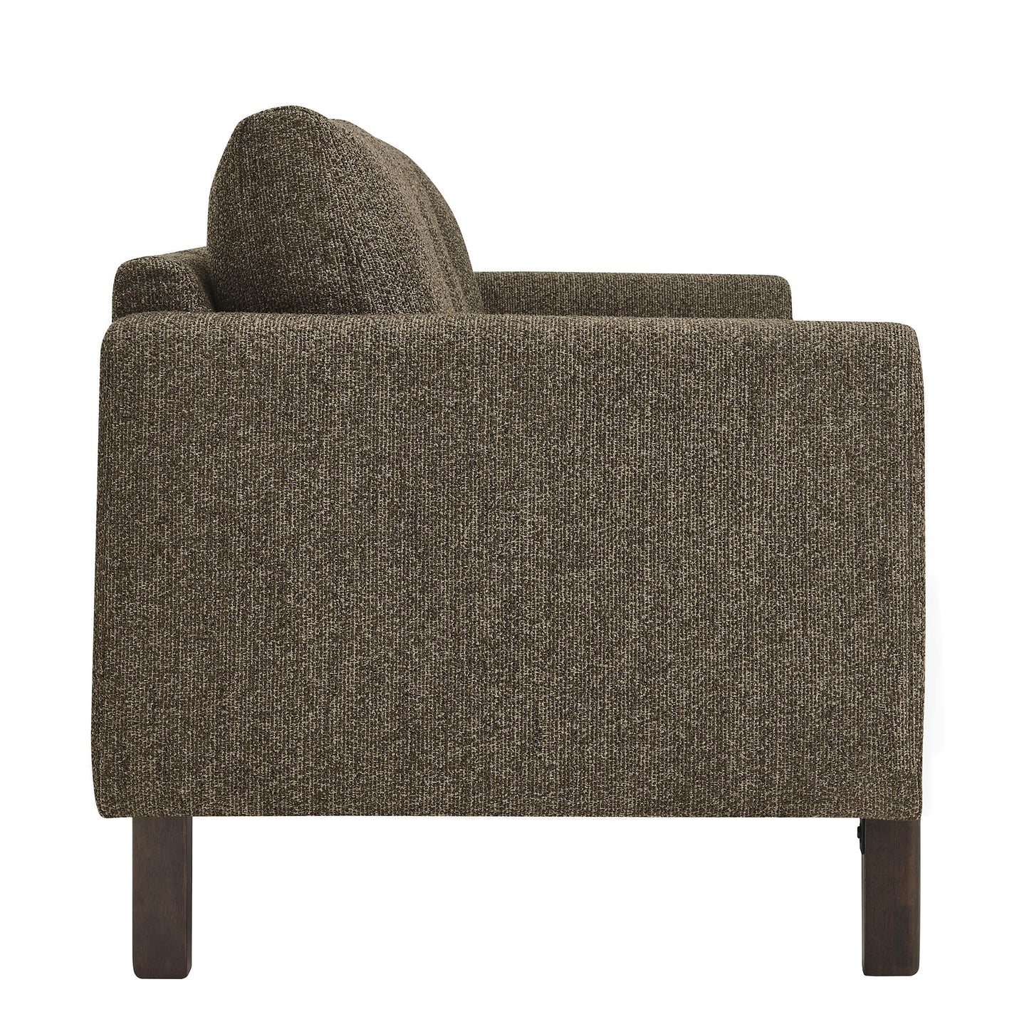 Vetiver Boucle Fabric Sofa in Antique Espresso