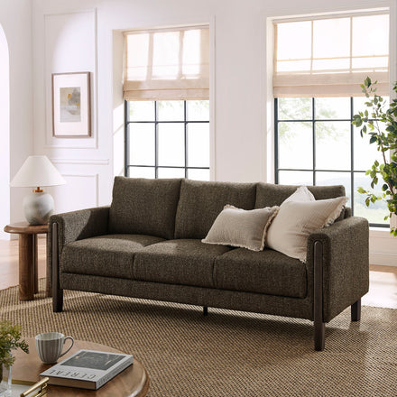 Hawken Boucle Fabric Sofa in Antique Espresso