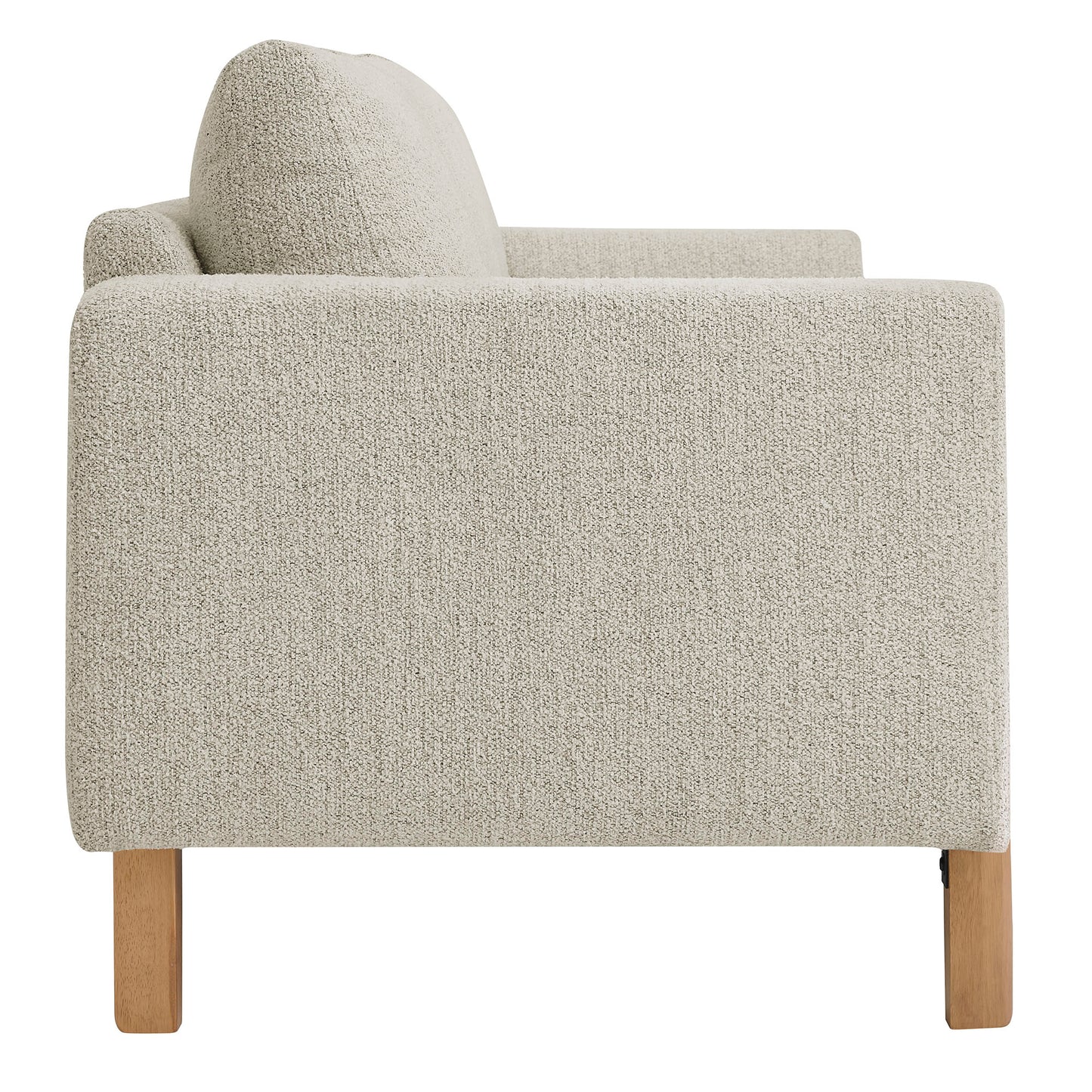 Vetiver Boucle Fabric Sofa in Parchment Beech