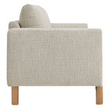 Vetiver Boucle Fabric Sofa in Parchment Beech