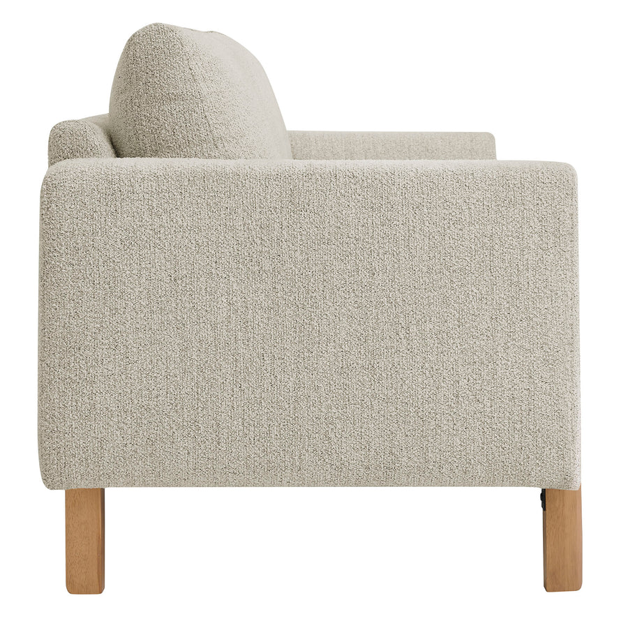 Vetiver Boucle Fabric Sofa in Parchment Beech