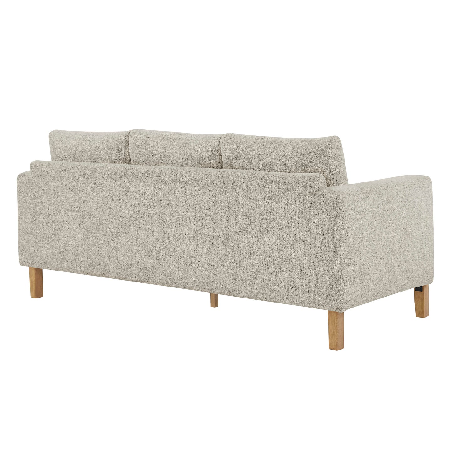 Vetiver Boucle Fabric Sofa in Parchment Beech