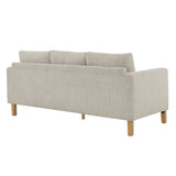 Vetiver Boucle Fabric Sofa in Parchment Beech