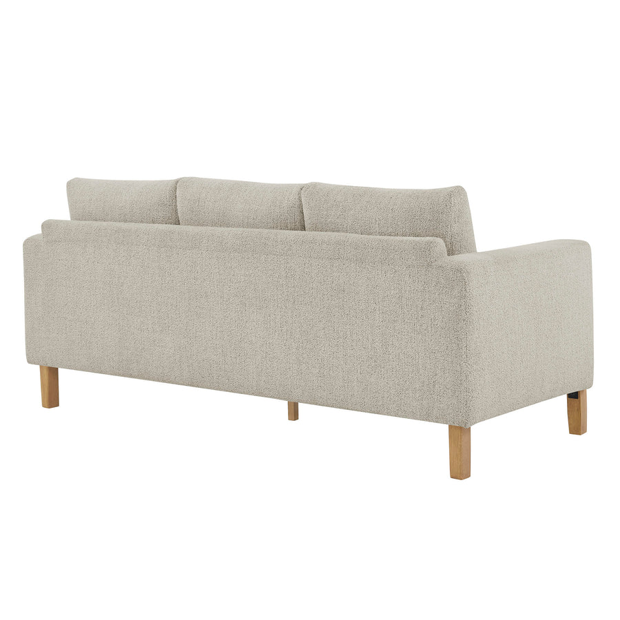 Vetiver Boucle Fabric Sofa in Parchment Beech