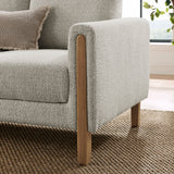 Vetiver Boucle Fabric Sofa in Parchment Beech