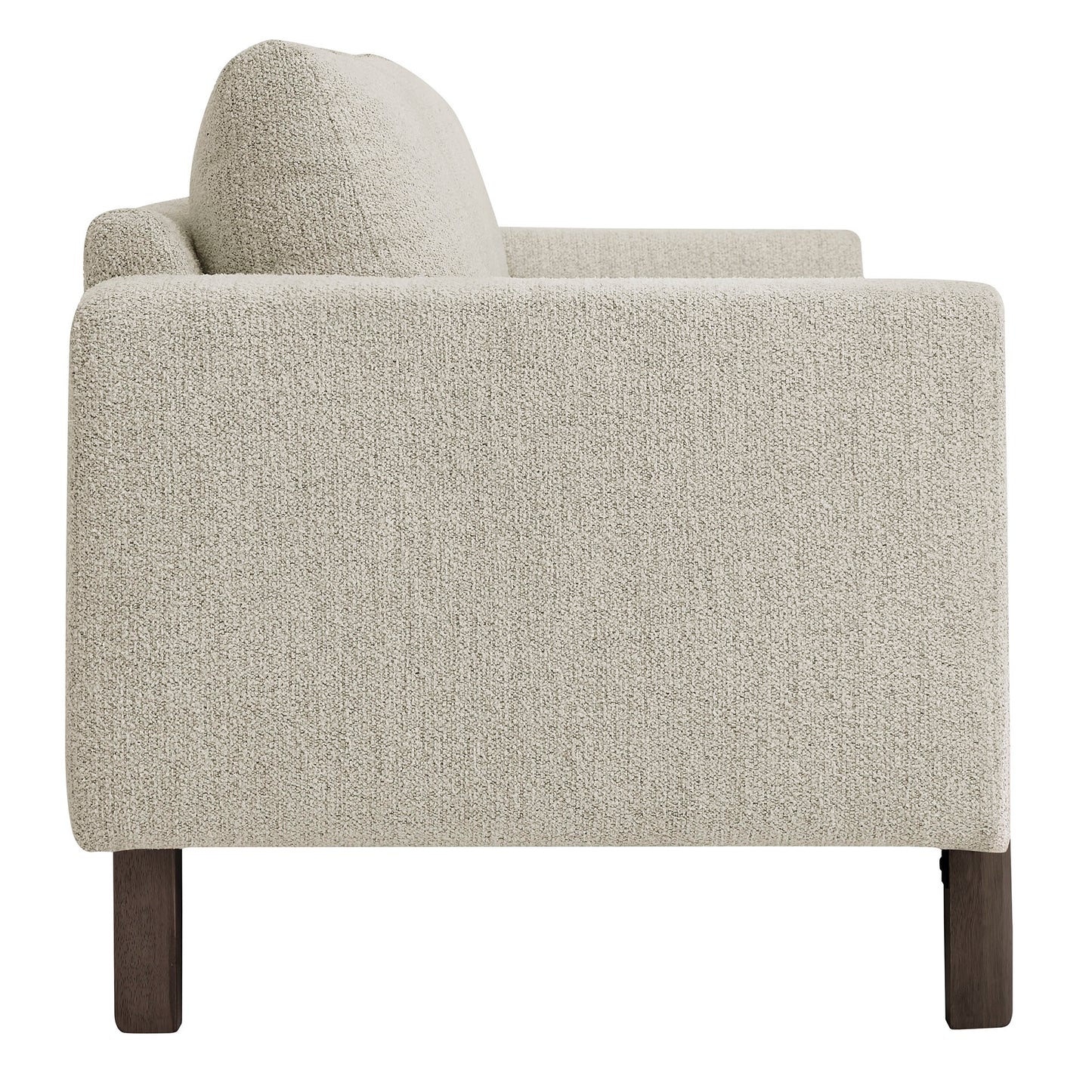 Vetiver Boucle Fabric Sofa in Parchment Espresso