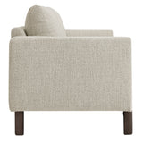 Vetiver Boucle Fabric Sofa in Parchment Espresso