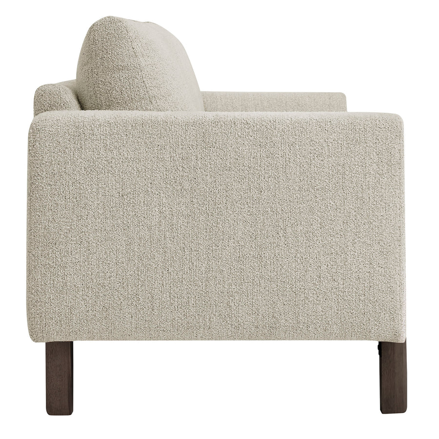 Vetiver Boucle Fabric Sofa in Parchment Espresso