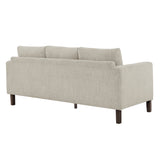 Vetiver Boucle Fabric Sofa in Parchment Espresso