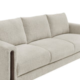 Vetiver Boucle Fabric Sofa in Parchment Espresso