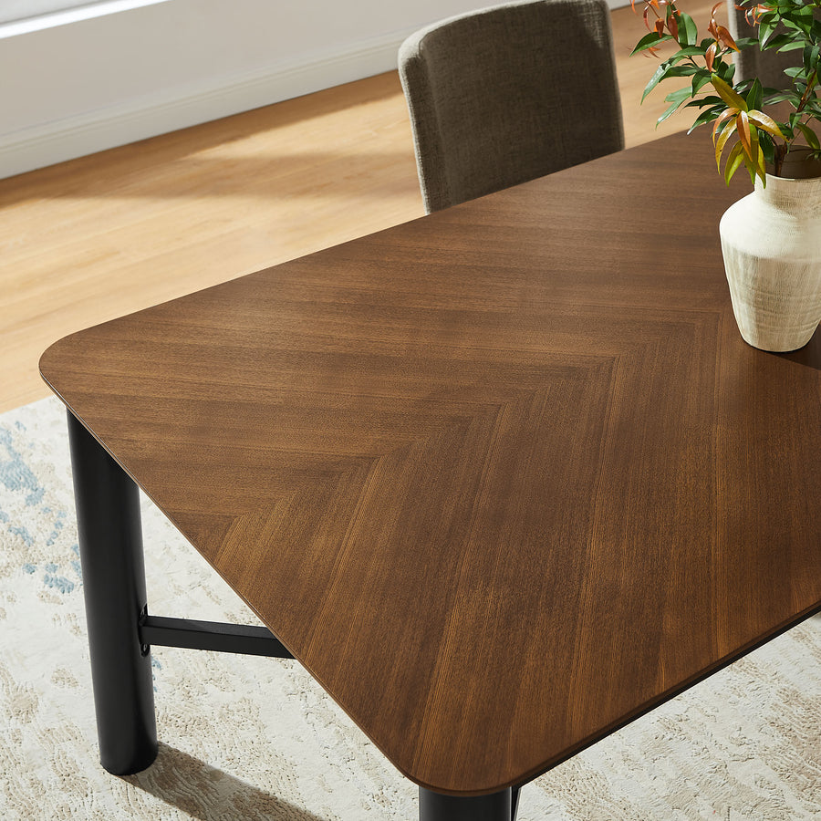 Noemie 110" Rectangle Dining Table in Walnut