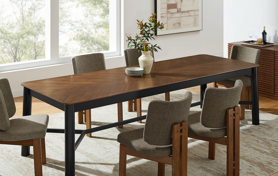 Noemie 110" Rectangle Dining Table in Walnut