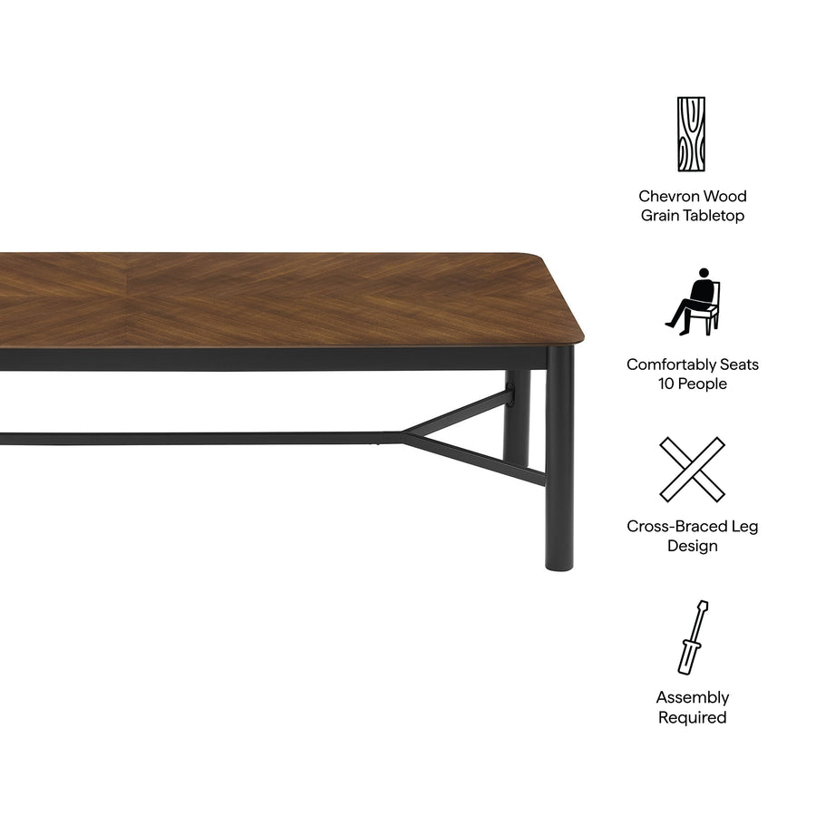 Noemie 110" Rectangle Dining Table in Walnut