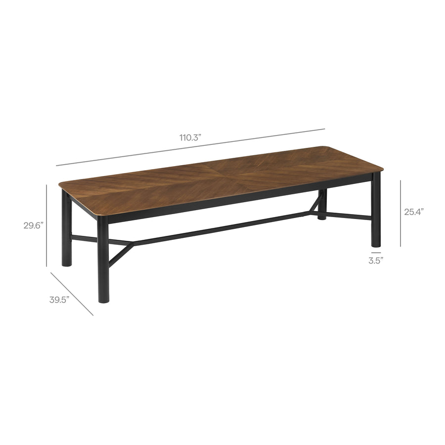 Noemie 110" Rectangle Dining Table in Walnut