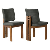 Maize Armless Upholstered Dining Chairs Set Of 2 in Charcoal