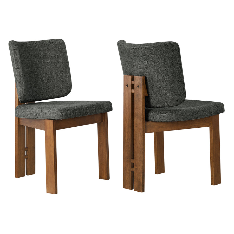 Maize Armless Upholstered Dining Chairs Set Of 2 in Charcoal