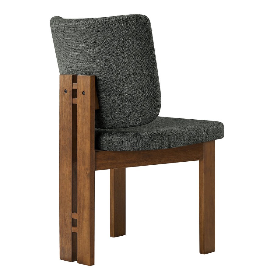 Maize Armless Upholstered Dining Chairs Set Of 2 in Charcoal