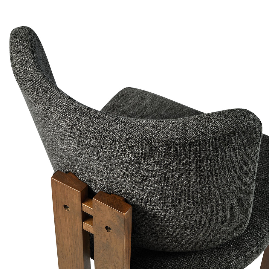 Maize Armless Upholstered Dining Chairs Set Of 2 in Charcoal