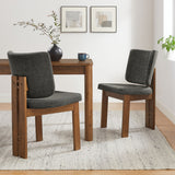 Maize Armless Upholstered Dining Chairs Set Of 2 in Charcoal