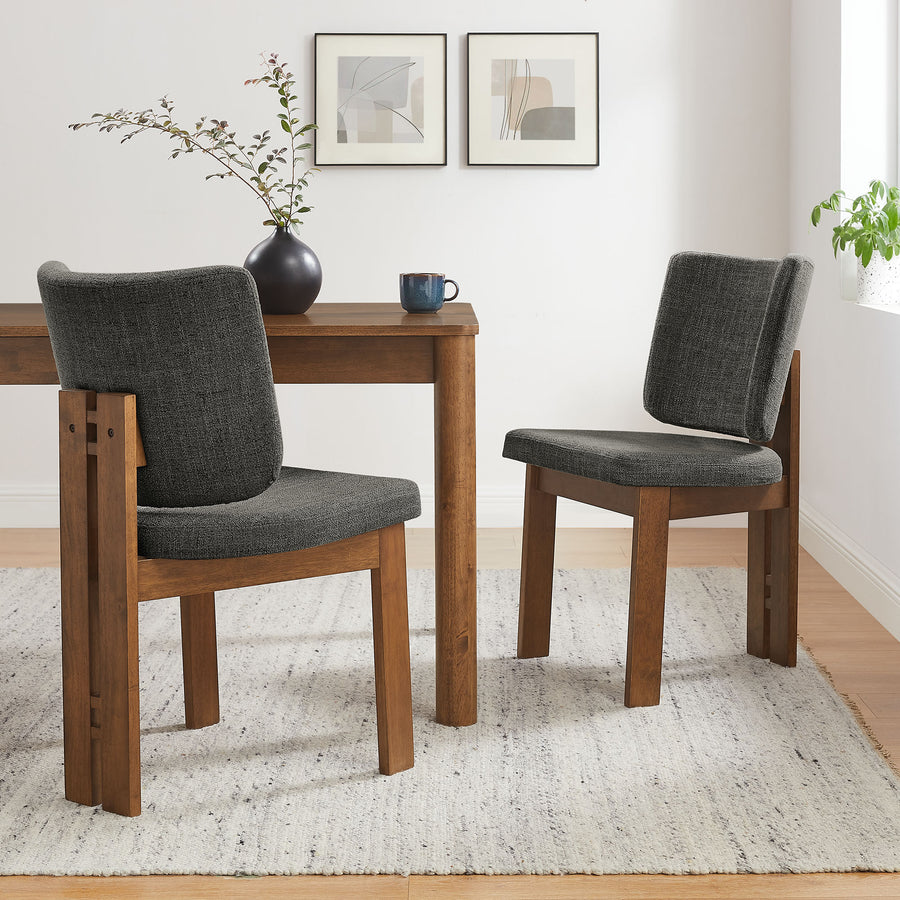 Maize Armless Upholstered Dining Chairs Set Of 2 in Charcoal