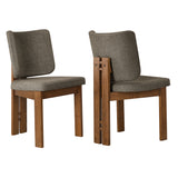 Maize Armless Upholstered Dining Chairs Set Of 2 in Taupe