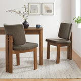 Maize Armless Upholstered Dining Chairs Set Of 2 in Taupe