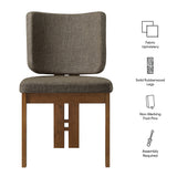 Maize Armless Upholstered Dining Chairs Set Of 2 in Taupe