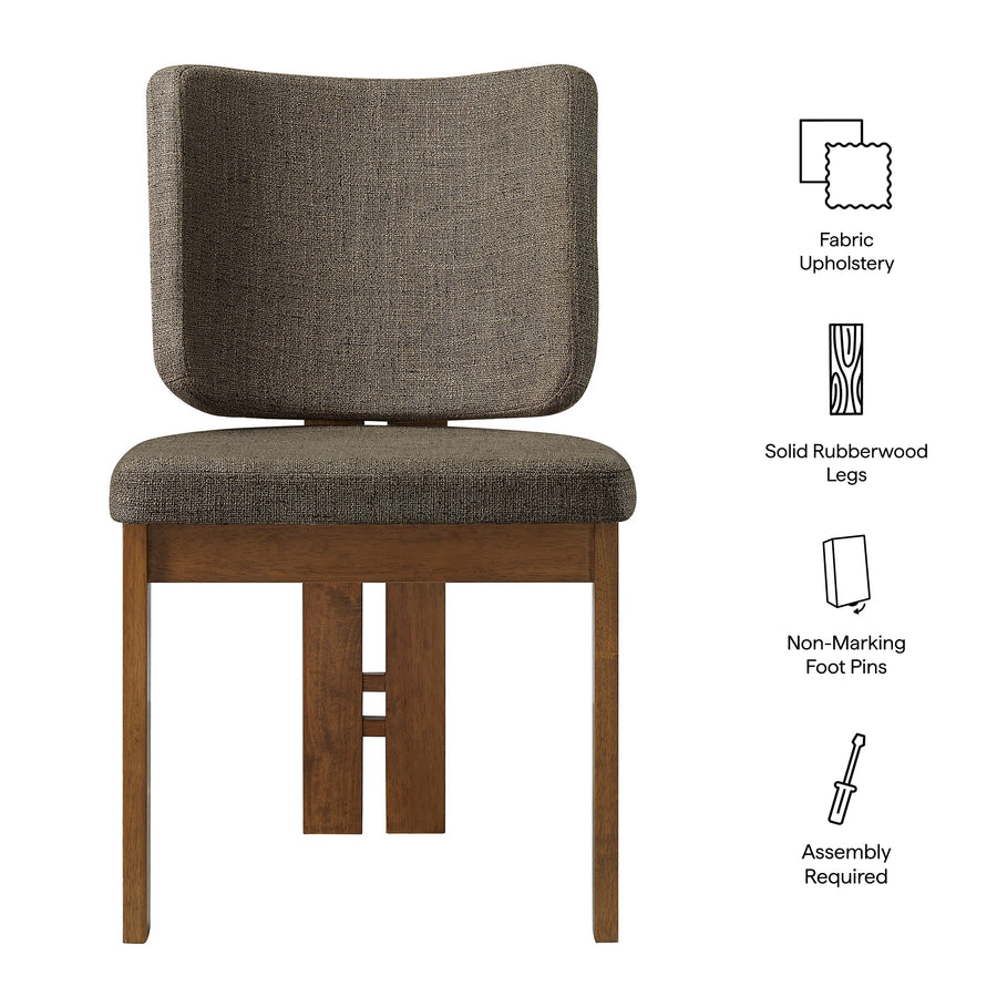 Maize Armless Upholstered Dining Chairs Set Of 2 in Taupe