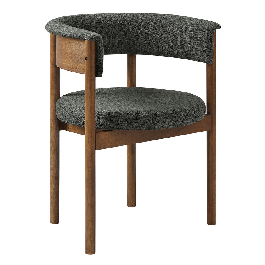 Anya Curved Upholstered Dining Chairs Set Of 2 in Charcoal