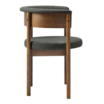 Clea Curved Upholstered Dining Chairs Set Of 2 in Charcoal