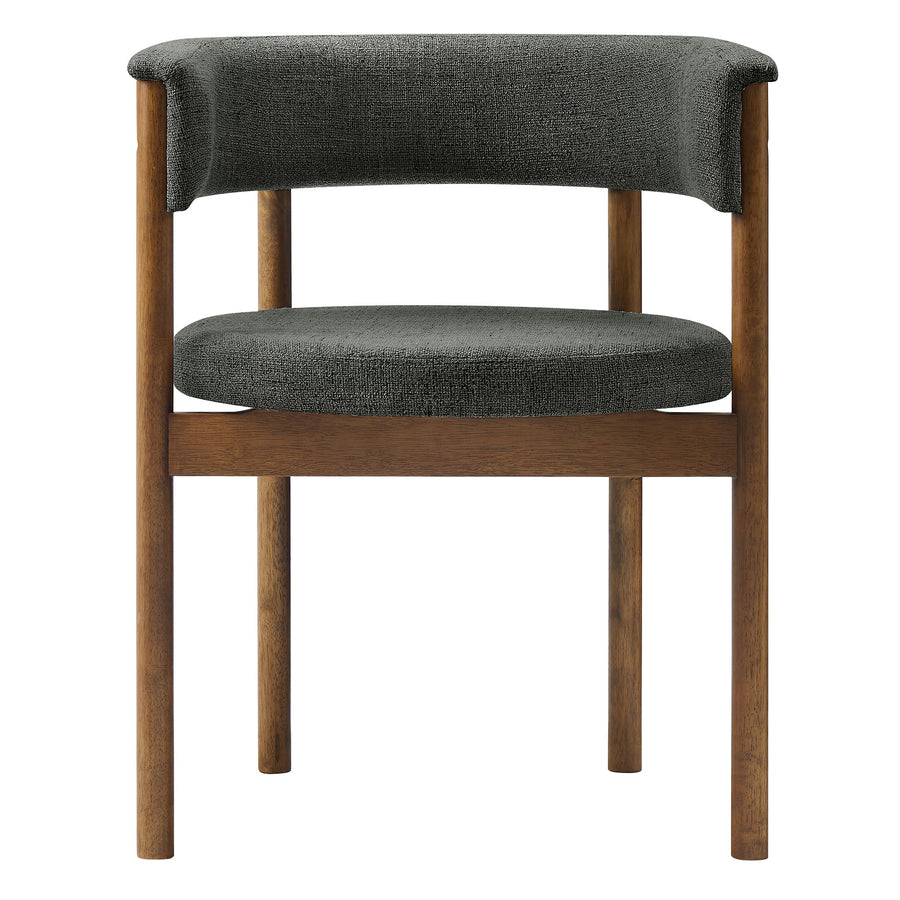 Anya Curved Upholstered Dining Chairs Set Of 2 in Charcoal