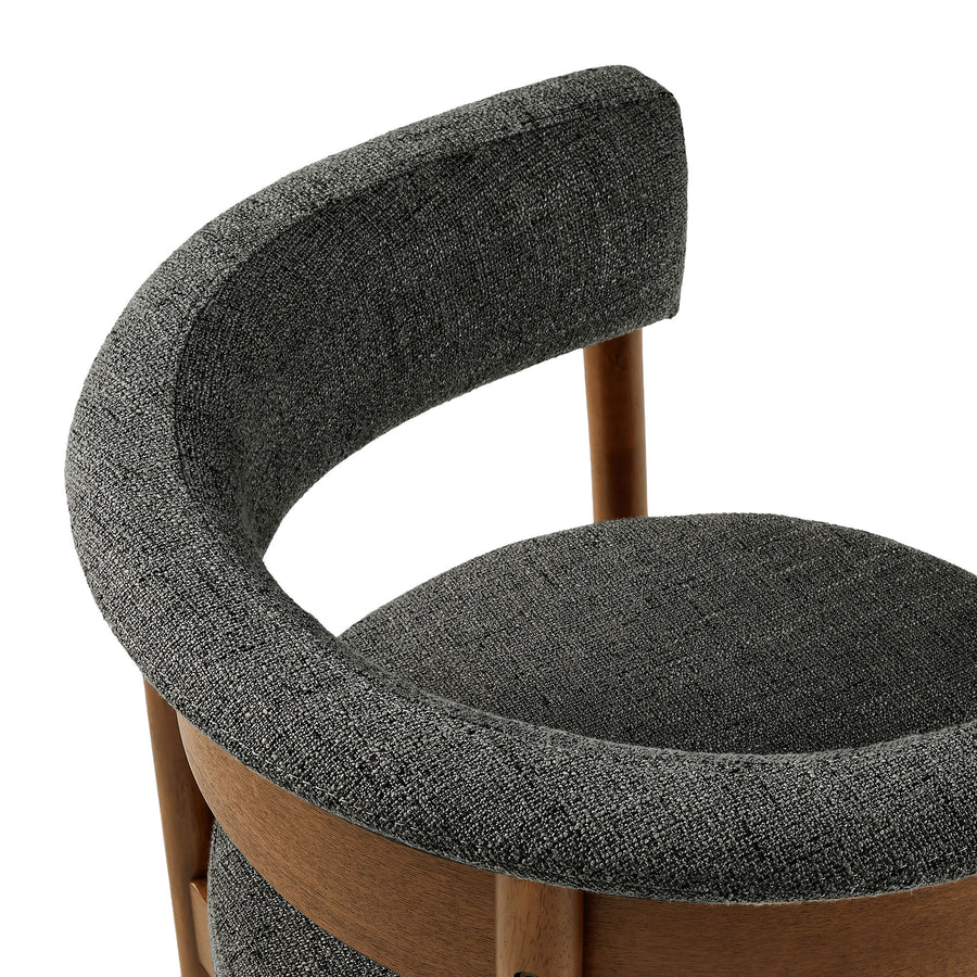Anya Curved Upholstered Dining Chairs Set Of 2 in Charcoal