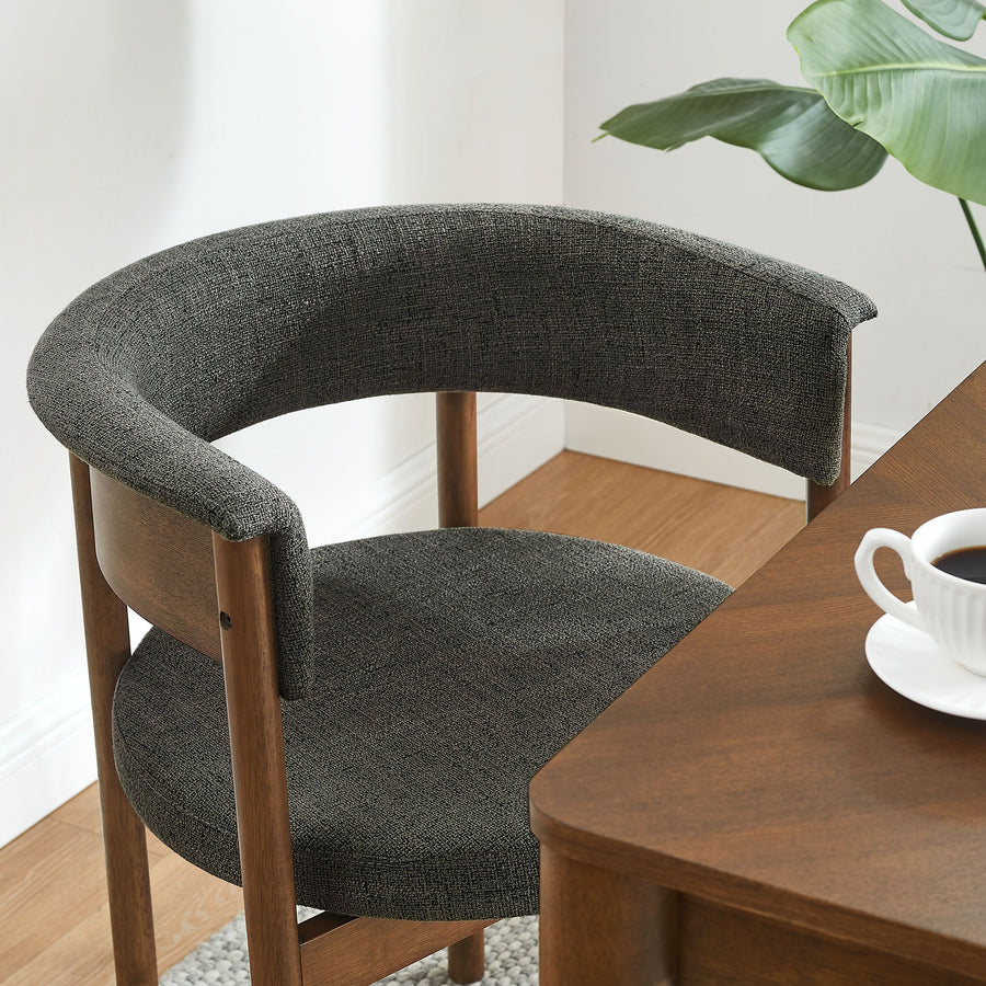 Anya Curved Upholstered Dining Chairs Set Of 2 in Charcoal