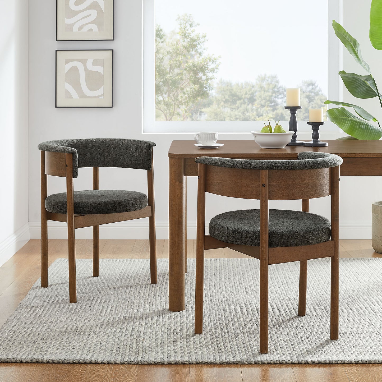Clea Curved Upholstered Dining Chairs Set Of 2 by Furniture for America