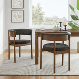 Anya Curved Upholstered Dining Chairs Set Of 2 in Charcoal