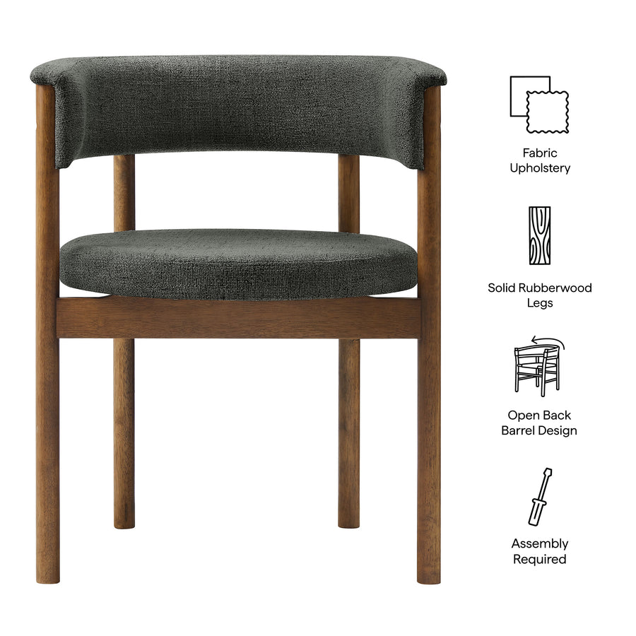 Anya Curved Upholstered Dining Chairs Set Of 2 in Charcoal
