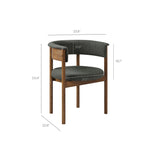 Anya Curved Upholstered Dining Chairs Set Of 2 in Charcoal