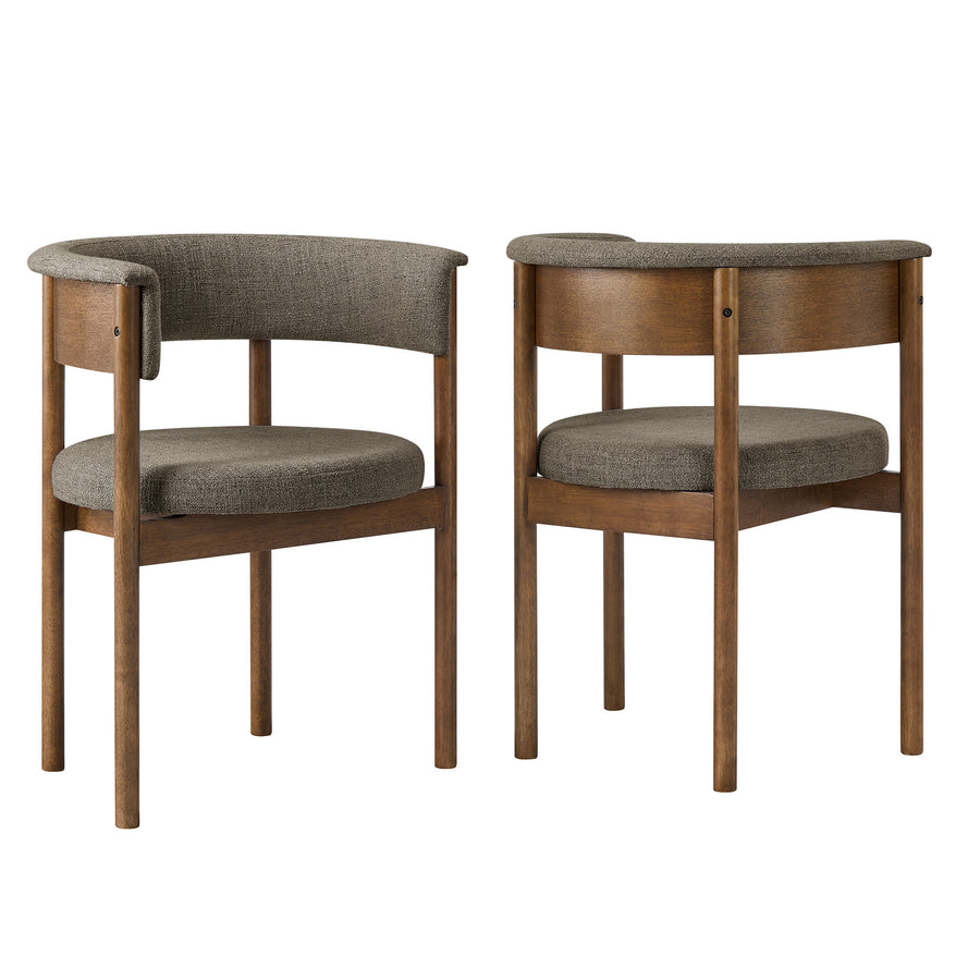 Anya Curved Upholstered Dining Chairs Set Of 2 in Taupe