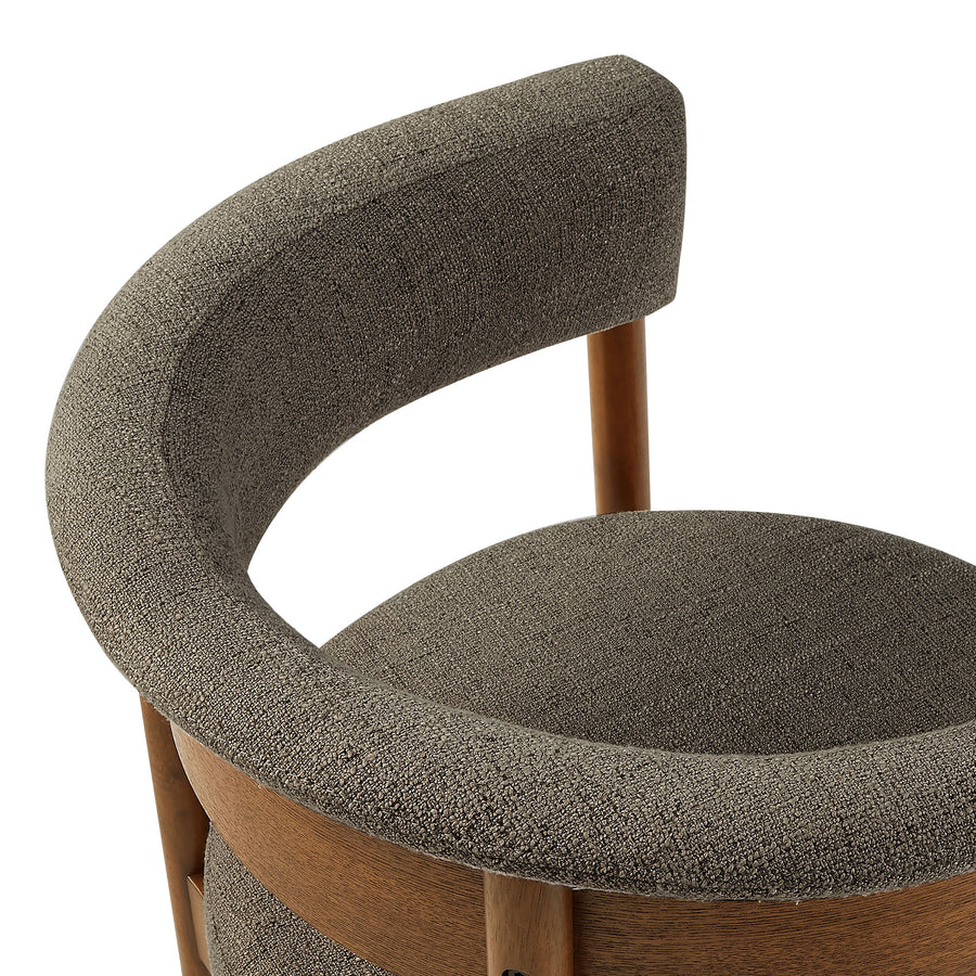 Anya Curved Upholstered Dining Chairs Set Of 2 in Taupe