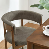 Anya Curved Upholstered Dining Chairs Set Of 2 in Taupe